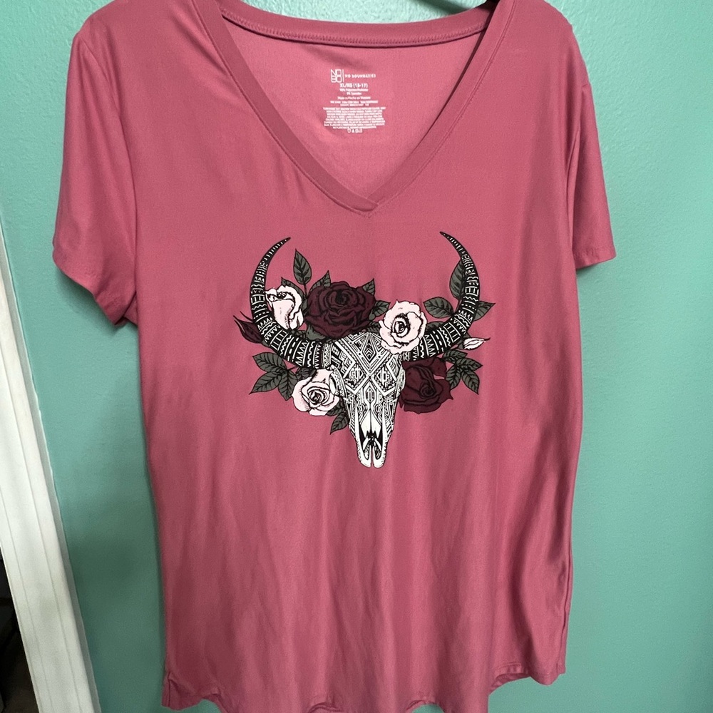 Skull Rose T-shirt XL - Picture 1 of 4
